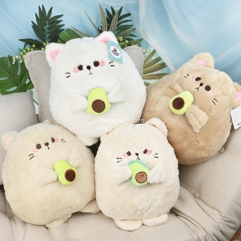 Пухлый котик с авокадо, 35 см